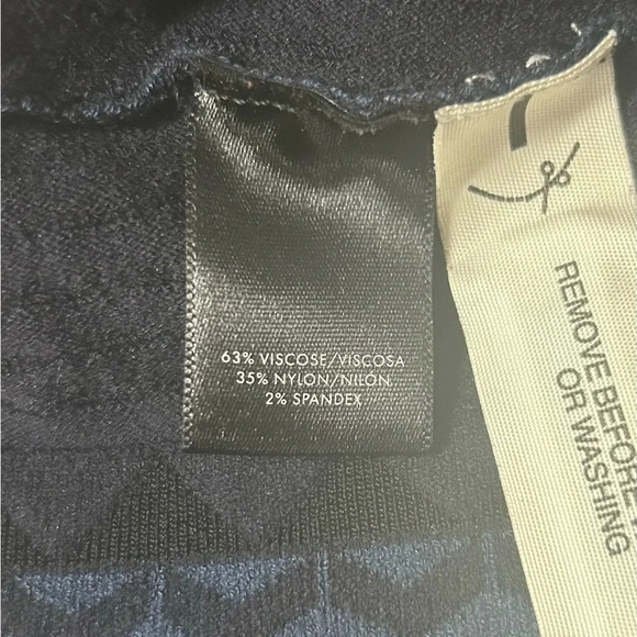 Ann Taylor Texture Stitch Flare Mini Dress Atlantic Navy Twee Mod Stretchy - Picture 10 of 12